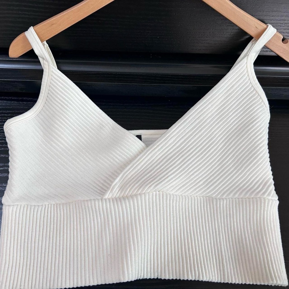 White Ribbed Crop Top from Forever 21